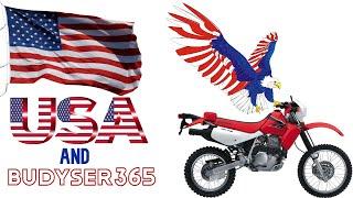 Trail Riding to an American Flag on a Honda XR650L Motorcycle