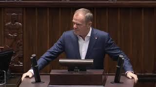 Donald Tusk - wotum nieufności wobec I. Leszczyny