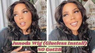 Junoda Wig Review | Glueless Lace Front Wig Install (NO GOT2B)