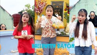 Tổng hợp video siêu hài hước vui nhộn?Halloween gặp ma và cái kết?hai mẹ con chộm mít bà hàng xóm