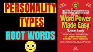 ROOT WORDS - Personality Types # 2 - Sowjanya's English Class