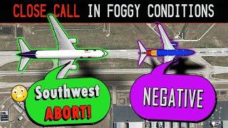 NEAR COLLISION between FedEx and Southwest | Foggy Weather