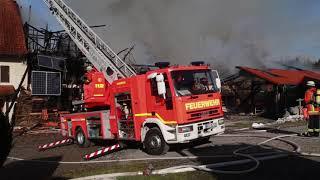 Wangen – Leupolz – Großbrand auf landwirtschaftlichen Anwesen – Betrieb wird Raub der Flammen