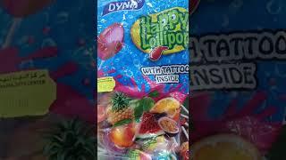 YUMMY ASSORTED FRUIT FLAVOR LOLLIPOP # WITH TATTOE INSIDE ASMR # shorts #lollipops