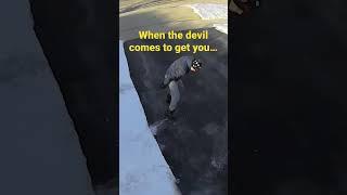 When the devil comes to get you…  #ice #blackice #devil