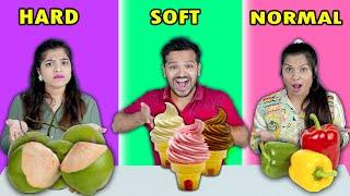 Hard VS Soft VS Normal Food Eating Challenge | Hungry Birds