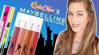 Pretty Guardian Sailor Moon x Maybelline New York Makeup Collection! Try on & Review!