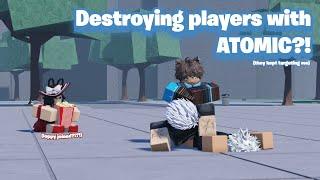 Destroying annoying TEAMERS with ATOMIC!? (a youtuber joined) | The Strongest Battlegrounds