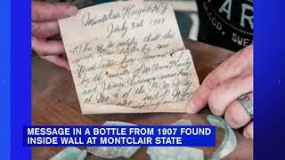 112-year-old message in a bottle discovered behind NJ wall