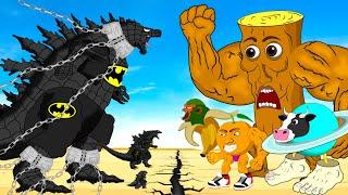 Rescue SPIDERMAN & BATMAN GODZILLA Vs All Brainrot Anime Animals But They All Normal part 5