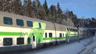 Some Finnish trains in the beginning winter!!