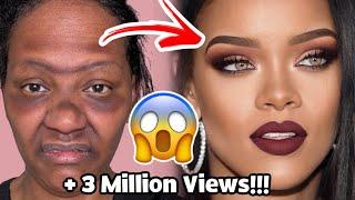 Makeup Transformation Rihanna Cirugía Plástica  #makeuptutorial