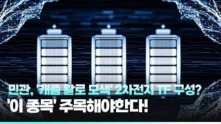 민관, '캐즘 활로 모색' 2차전지 TF 구성? '이 종목' 주목해야 한다!