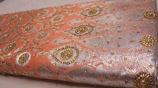 ARNG-3435 "The Salmon Orange" Premium Banarasi Silk Saree||Silk Fabric||Crystals||Silver Zari