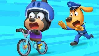 Sheriff's Riding a Bike | Educational Cartoon | Kids Cartoon | Sheriff Labrador | BabyBus