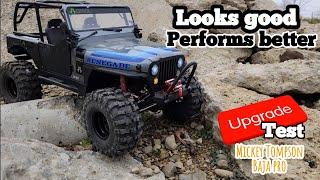 AMAZING RIG! scx10iii CJ7 tests the proline Mickey Tompson Baja Pro x at Crawler County