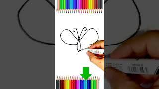 Как БЫСТРО рисовать и красиво Бабочку \ How to draw a FAST Butterfly for CHILDREN, #Shorts