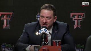 Texas Tech coach Chris Beard holds back tears at podium after national championship loss