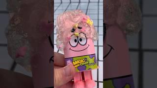 Spongebob strawberry with milk candy jelly gummy food mukbang