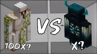 Minecraft 1-3-5-10-25-50-100 Iron Golems vs Warden!