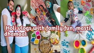 Holi vlogs with family| नानी के वहां समर्थ की पहली होली किया photo shoot |Akku lifestyle vlogs