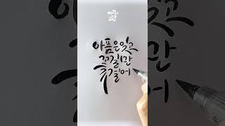 캘리그라피 독학 3 쯔양 #붓펜캘리그라피 #쿠레타케 붓펜 #calligraphy #짧은글귀