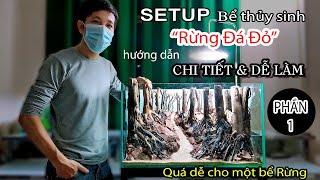 Phần 1-SETUP Bể thủy sinh "RỪNG ĐÁ ĐỎ" | Hướng dẫn CHI TIẾT - DỄ LÀM cho người mới #kenhthuysinh p34