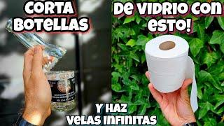 Esto es 100 VECES + Efectivo para CORTAR Botellas de VIDRIO! (Con Papel Higiénico) Haz velas, vasos