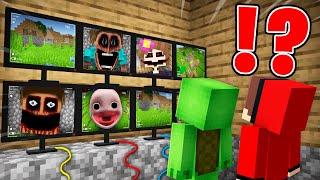 JJ and Mikey Watching for Scary MIMIC FAMILY on CAMERAS in Minecraft! - Maizen