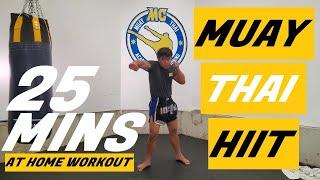 Muay Thai Class | HIIT Workout for Home | Punch & Push Kicks | No Equipment