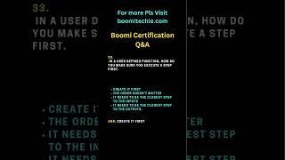 Boomi Certification Q&A 33 #boomitraining #dellboomi #ipaas #mulesoft #boomi #btechjobs #iit #job