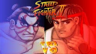 E.Honda VS Ryu - Street Fighter 2 - "Ryu Theme" - Multiplayer Gameplay