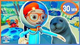 Blippi's Underwater Treasure Hunt - Blippi Roblox | Educational Videos for Kids