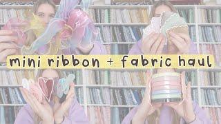 mini ribbon hair bow materials + fabric haul