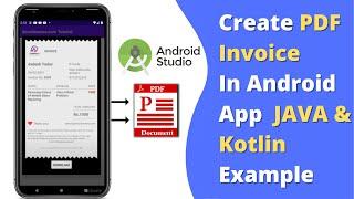 How to Create / make Pdf file in android studio | How To Generate PDF Invoice android example