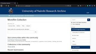 Microfilm Digitization - Archives Section (UoN Library)