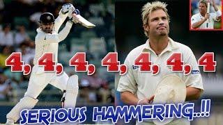 Sehwag vs Shane Warne : 4,4,4,4,4,4,4 | Sehwag gives Warne a SERIOUS HAMMERING...SENSATIONAL STUFF!!