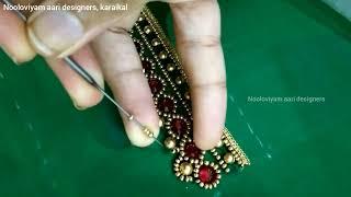 bridal blouse designs tutorial /green blouse aari work designs