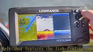 Lowrance HOOK Reveal 5 SplitShot - 5-inch Fish Finder with SplitShot Transducer, Preloaded C-MAP US