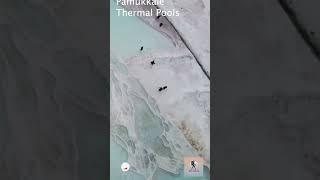 Pamukkale Thermal pools drone view | Turkey's natural wonder #turkeytravel #pamukkale