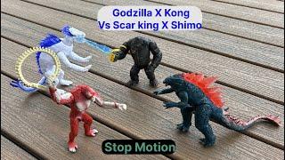 Godzilla X Kong Vs Scar king X￼ Shimo part 5 stop Motion (music credit ￼in description) ￼￼