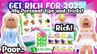 GET READY AND..GET RICH FOR 2025!MY PERSONAL TIPS AS A RICH PREPPY! #adoptmeroblox #preppyadoptme