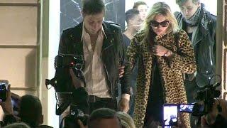 Kate Moss, husband Jamie Hince and daughter Lila Grace shopping in Paris