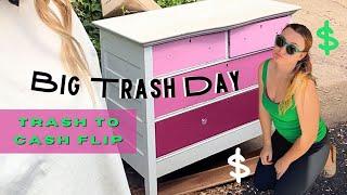 BIG TRASH DAY - Pink Dresser Trash to Cash Flip