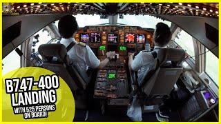 Favorite Flight Deck! B747-400 with 525 Persons on Board landing in Dominican Republic! [AirClips]