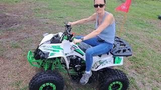 X PRO STORM 125CC ADULT ATV QUAD Nicki's Test Ride break in procedure! Cheap quad worth it?   & SUB