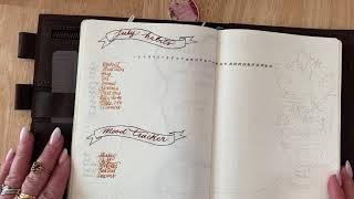 ASMR Fountain&dip pens writing, regency drawings in my bullet journal  - Jane Austen July 