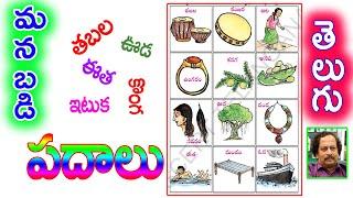 Telugu padalu -Sarala Padalu- Telugu Words 1 va tharagathi-1 st class telugu Lesson / S Nagender