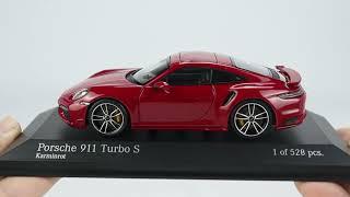 MINICHAMPS 1:43 Porsche 911 (992) TURBO S COUPE SPORT DESIGN 2021 RED (410060070) Diecast Car Mode