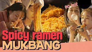 The special spicy taste of Korean ramen! Trying Spicy ramen mukbang